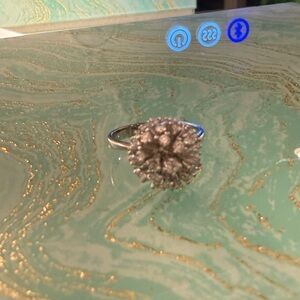 Elegant Silver Cluster Ring